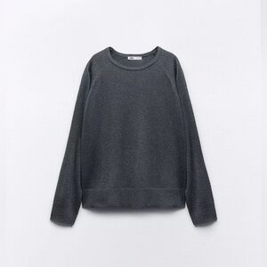 Zara METALLIC THREAD KINIT SWEATER